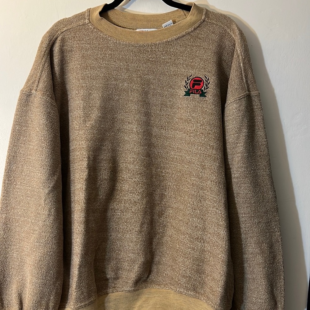 NWOT fila beige crew neck sweater